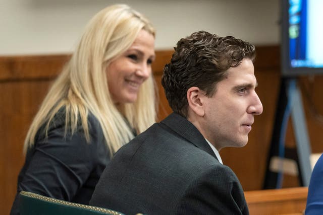 <p>Bryan Kohberger sits in court with his attorney, Anne Taylor, during a hearing in Latah County District Court, in September 2023 </p>