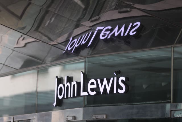 John Lewis department store signage in Leicester (Mike Egerton/PA)