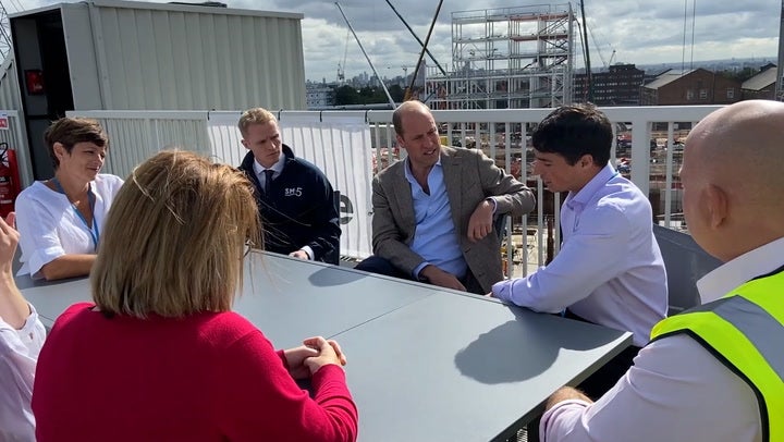 <p>Prince William speaks to construction workers as its revealed they are some of the highest at risk of suicide in the country.</p>