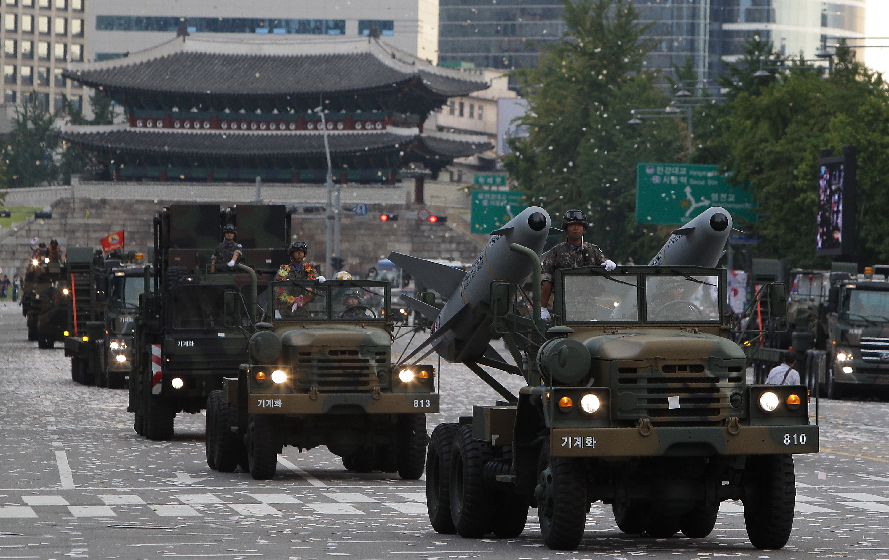 <p>File photo: South Korean Marine’s armour vehicles showcased in a parade during the 65th South Korea Armed Forces Day ceremony in 2013</p>
