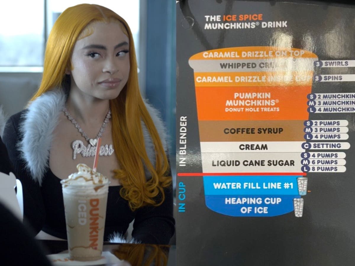 Dunkin’ fans appalled by amount of sugar in Ice Spice’s Munchkins Drink ...