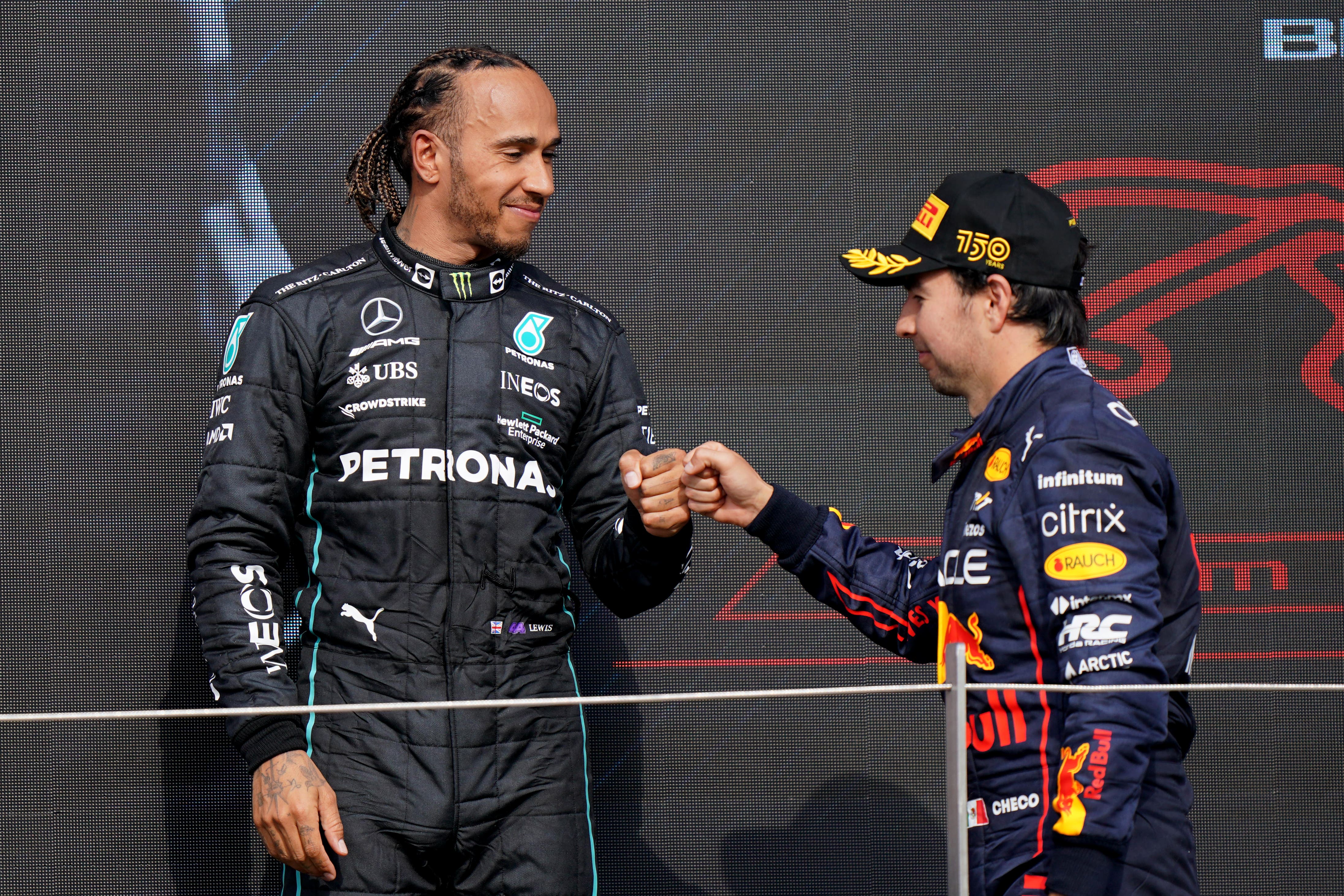 Sergio Perez (right) does not believe that Lewis Hamilton could make a success of being Red Bull’s second driver
