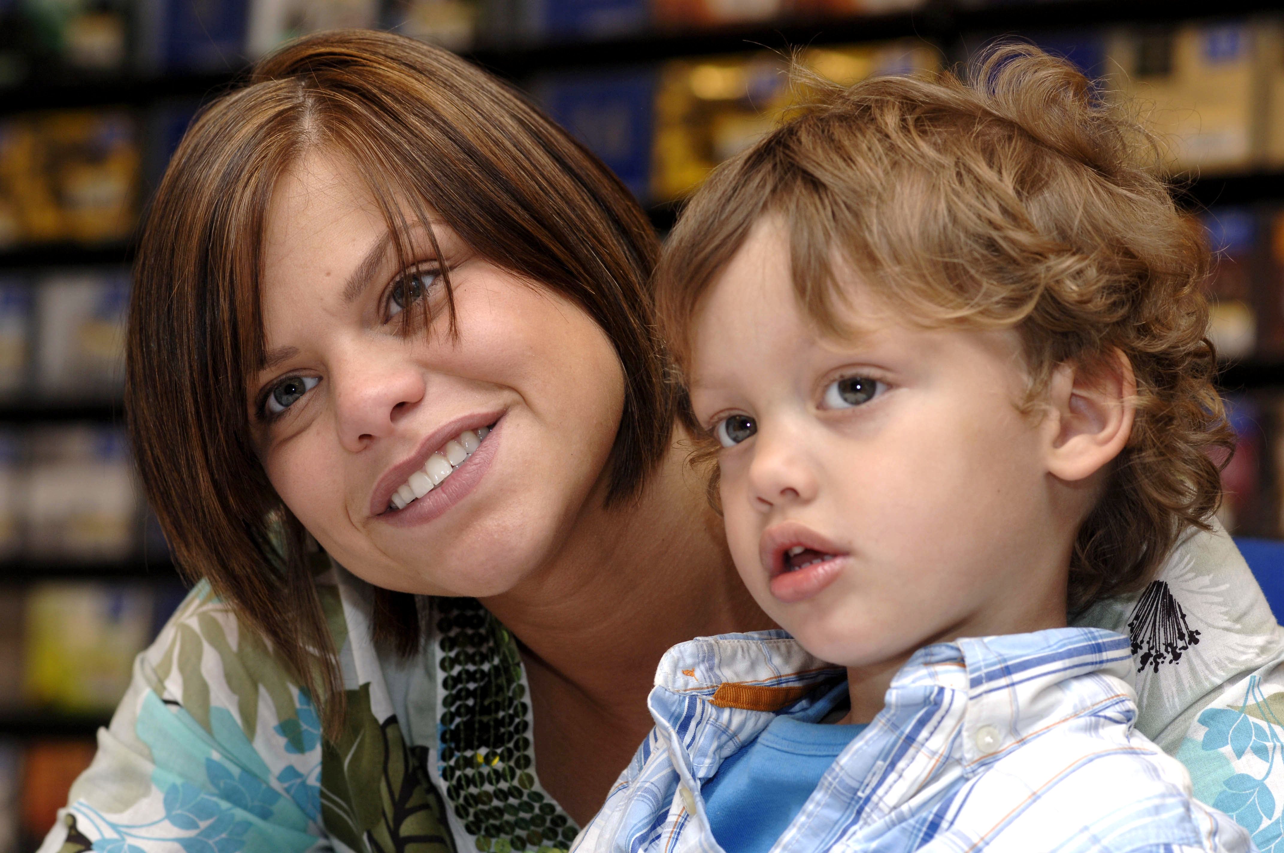 Brazier with mum Jade in 2006 - the reality TV star died from cervical cancer when he was five years old