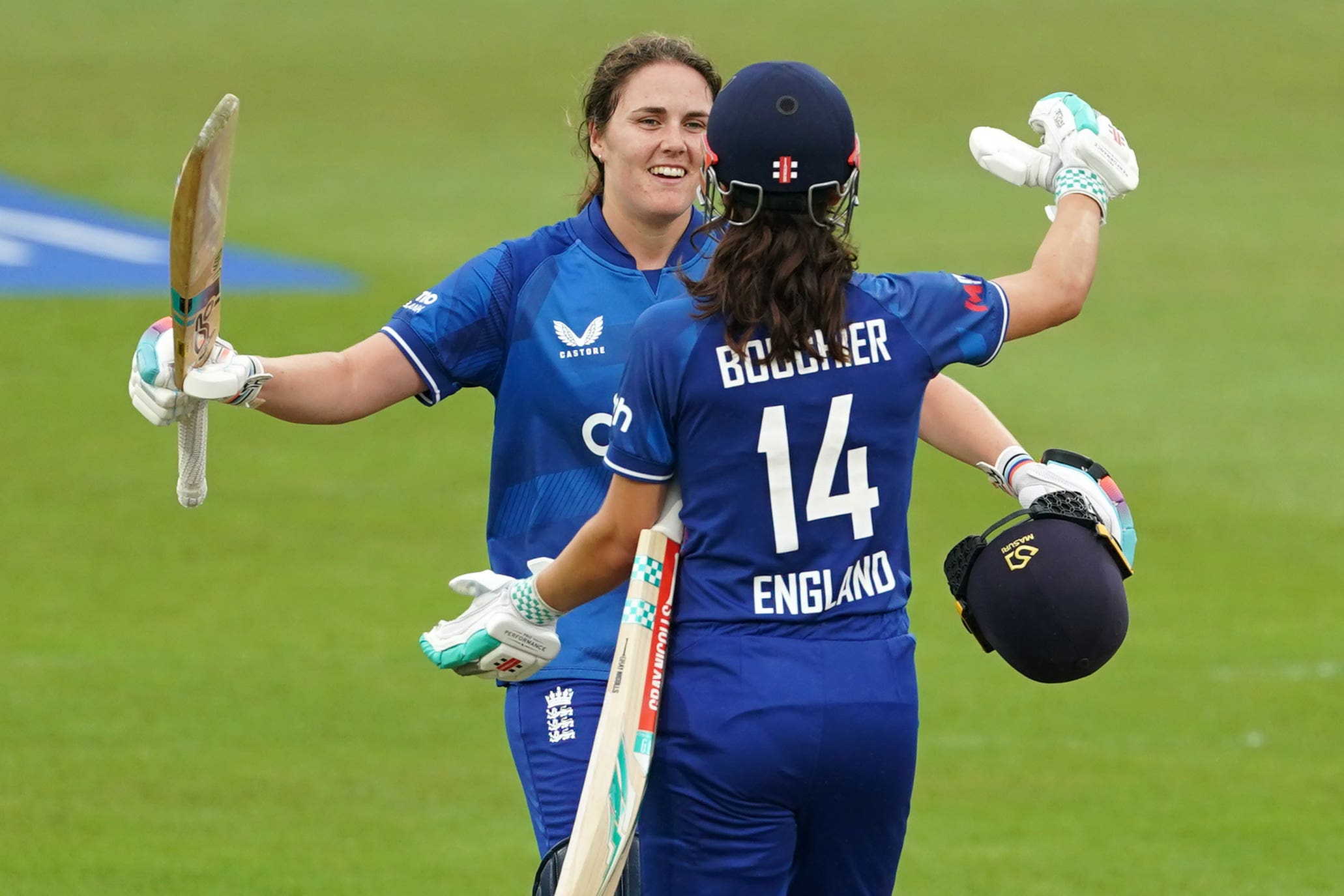 Nat Sciver-Brunt (left) made history for England (Joe Giddens/PA)