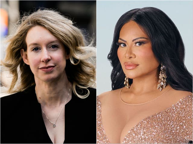 <p>Elizabeth Holmes (left) and Jen Shah</p>