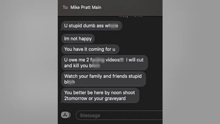 Texts from the lawsuit Michael Pratt allegedly sent Kirsty Althaus threatening her into shooting another video
