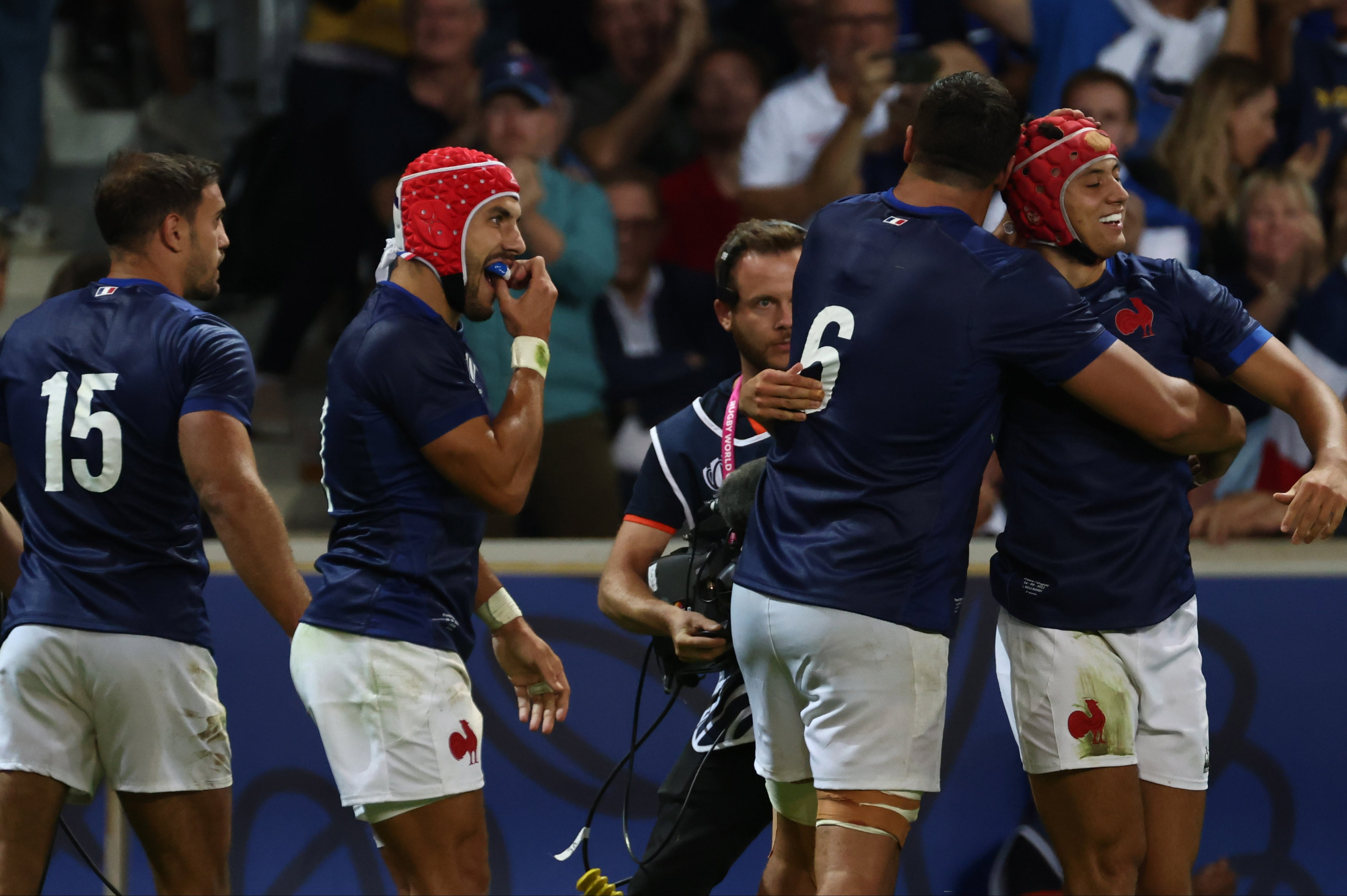<p>France could celebrate out of relief at the final whistle </p>