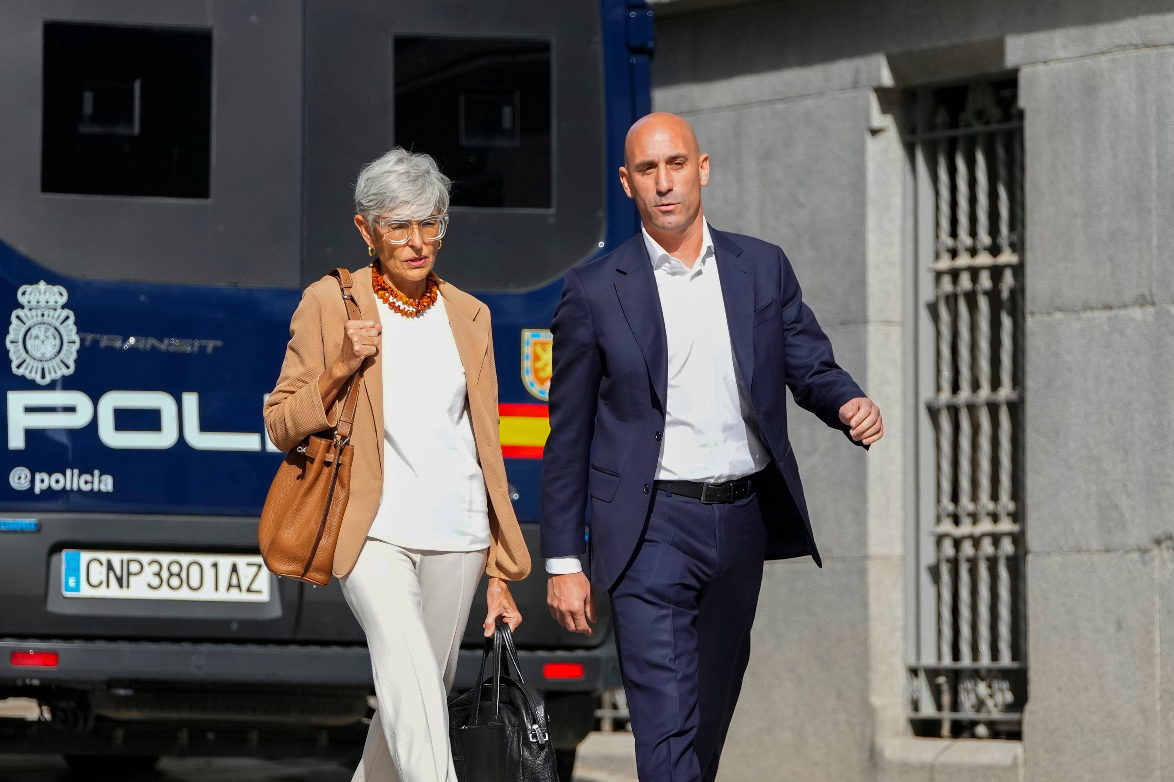 Luis Rubiales arrives at the National Court in Madrid