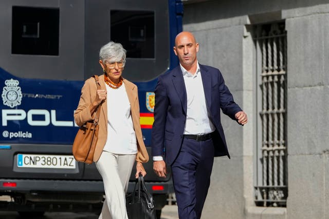 <p>Luis Rubiales arrives at the National Court in Madrid</p>