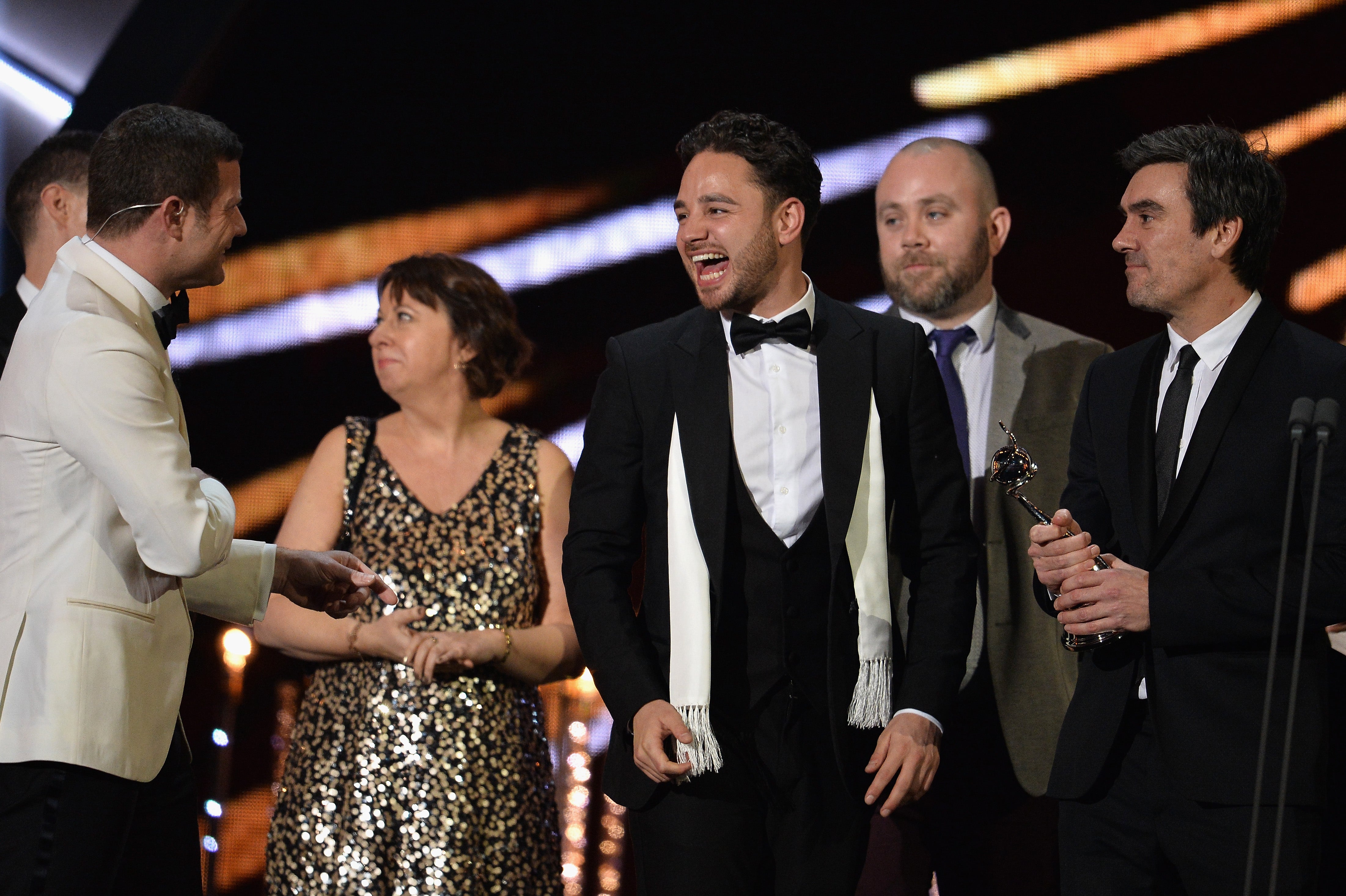Adam Thomas and the cast of Emmerdale in 2017