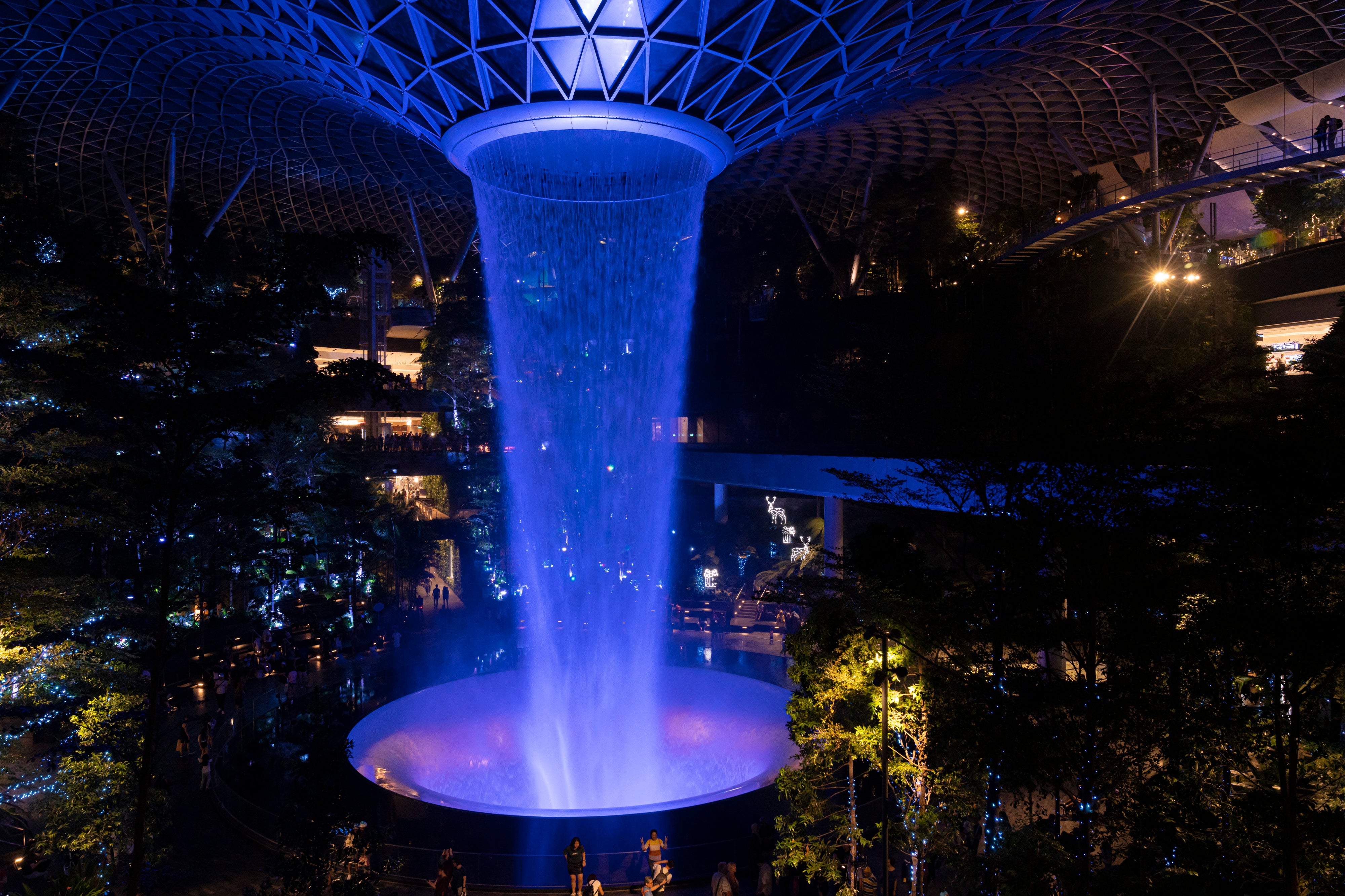 A view of the Rain Vortex Jewel - the world’s tallest indoor waterfall - at Singapore Changi