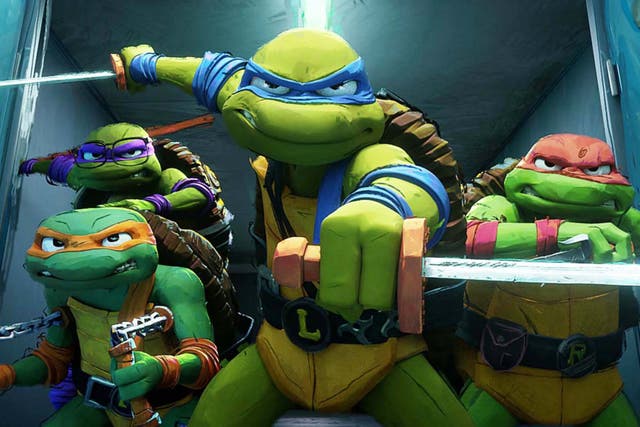 <p>Our heroes Donatello, Michelangelo, Leonardo and Raphael in ‘Teenage Mutant Ninja Turtles: Mutant Mayhem’ </p>