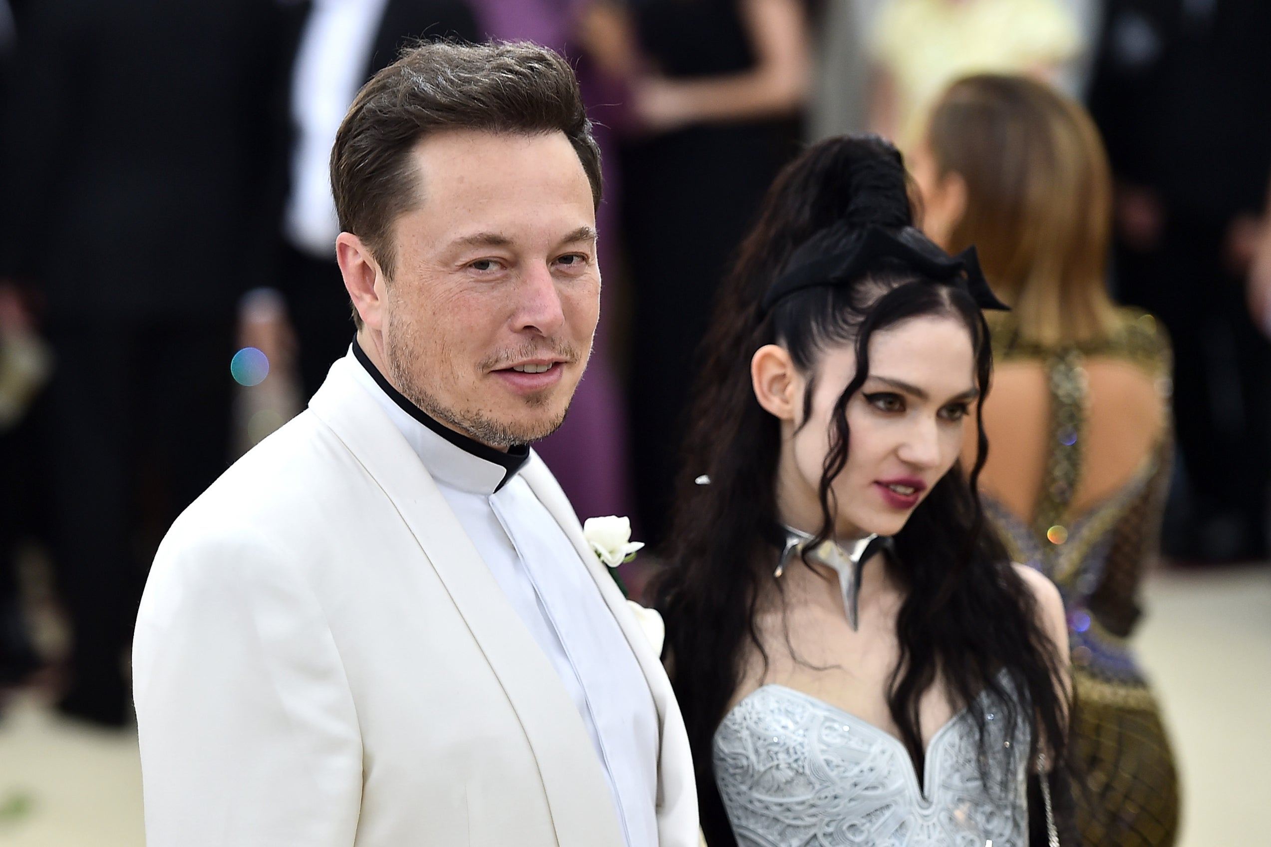 Elon Musk and Grimes attend the Heavenly Bodies: Fashion & The Catholic Imagination Costume Institute Gala at The Metropolitan Museum of Art on May 7, 2018 in New York City