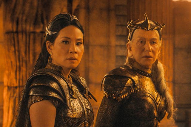 <p>Lucy Liu and Helen Mirren in ‘Shazam! Fury of the Gods’</p>