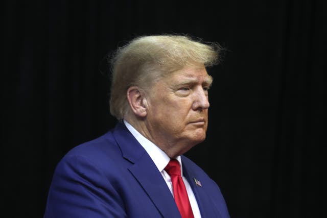 <p> Former President Donald Trump arrives at the Monument Leaders Rally hosted by the South Dakota Republican Party on September 08, 2023 in Rapid City, South Dakota</p>