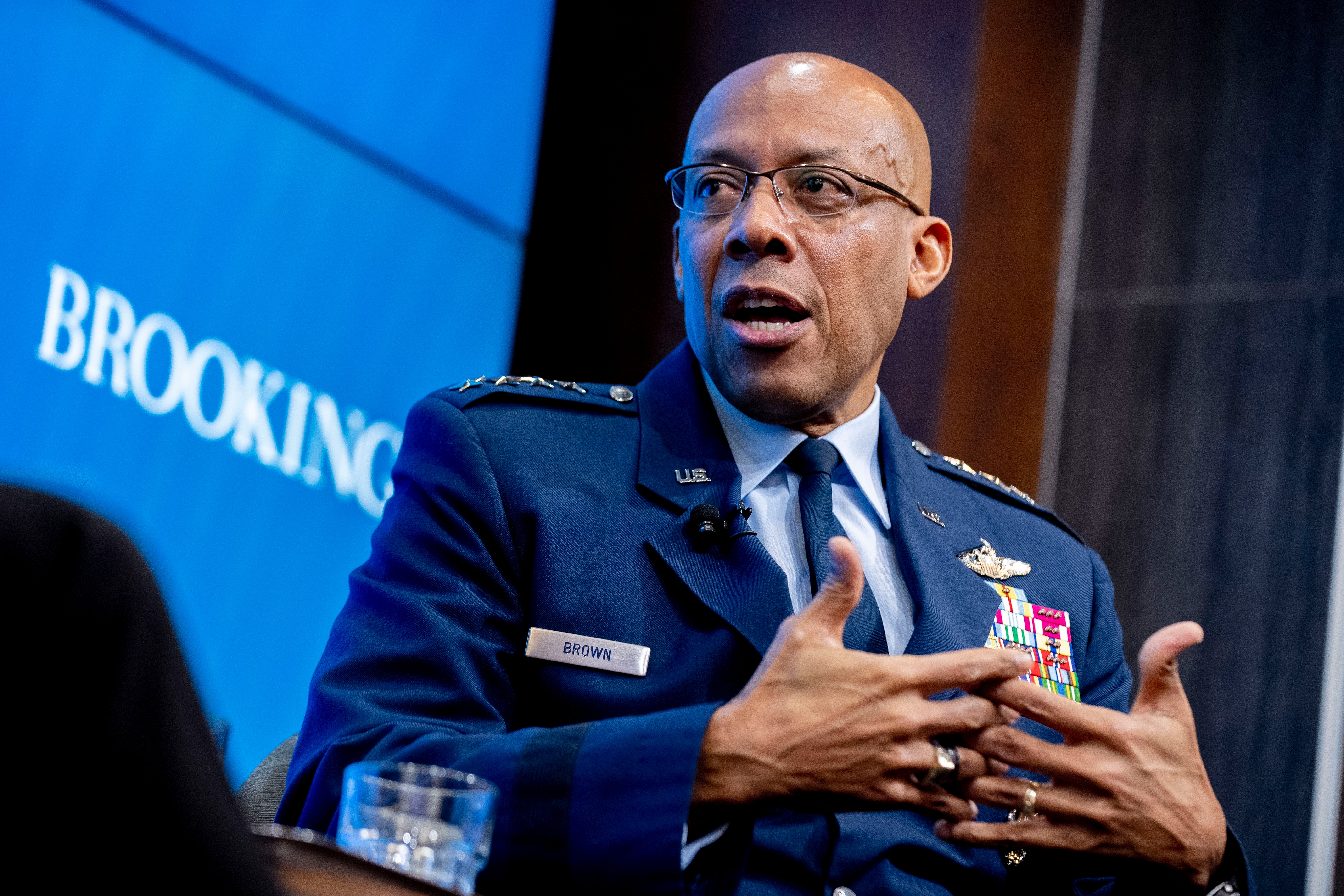 Air Force Chief of Staff Gen CQ Brown, Jr. speaks about U.S. defense strategy at the Brookings Institution in Washington in February