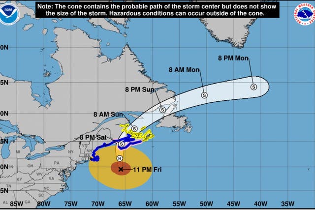 <p>The probable path of Hurricane Lee</p>