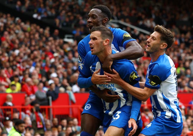 <p>Danny Welbeck, Pascal Gross and Joao Pedro scored as Brighton defeated Man Utd at Old Trafford </p>