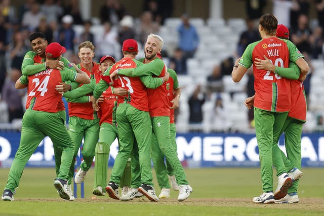 Leicestershire won the trophy at Trent Bridge (Nigel French/PA)