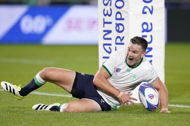 Johnny Sexton broke Ireland’s points record in the win over Tonga in Nantes (Andrew Matthews/PA)