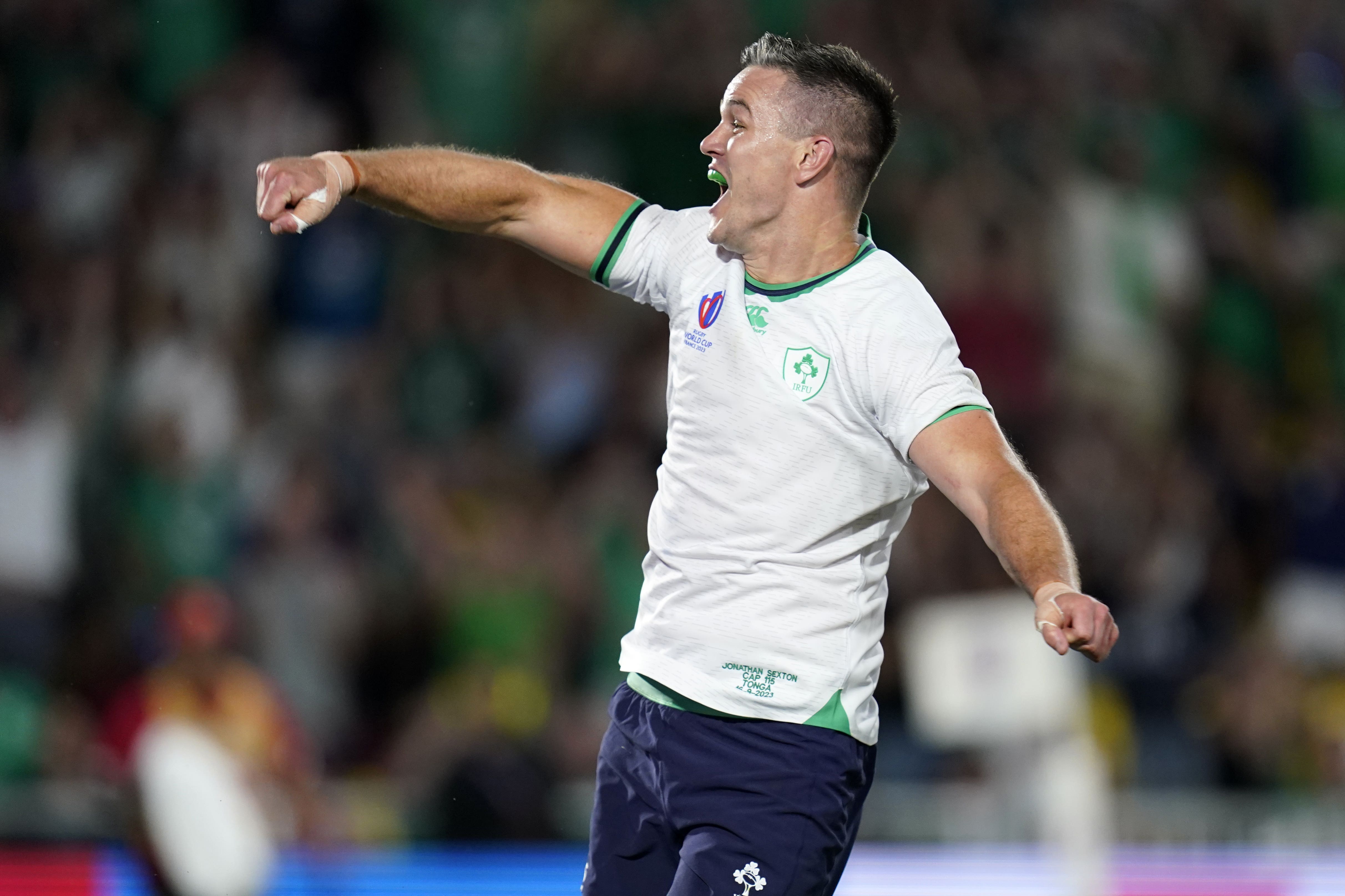 Johnny Sexton became Ireland’s record point scorer against Tonga (Andrew Matthews/PA)