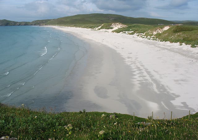 <p>A man was airlifted from Traigh Eais beach after being attacked by cows </p>