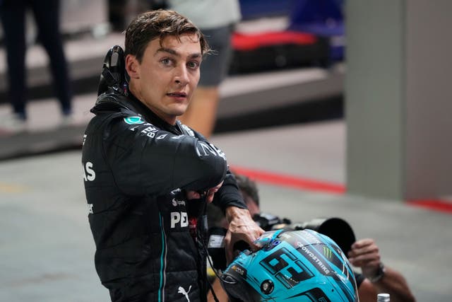 George Russell was devastated by his last-lap crash in Singapore (Vincent Thian/AP)