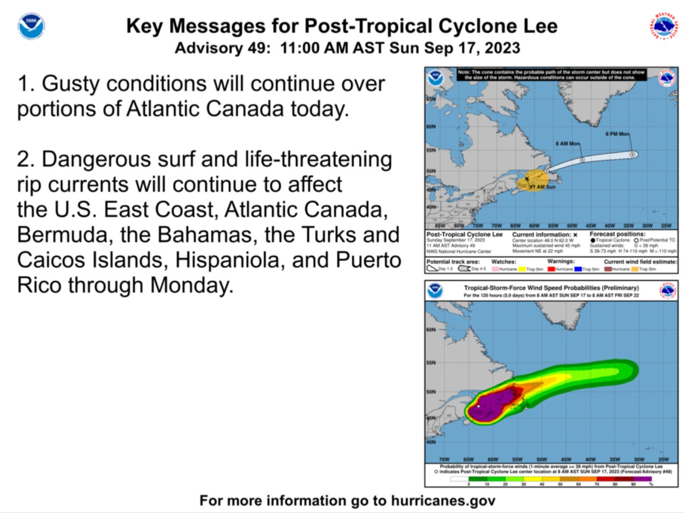 Hurricane Lee update