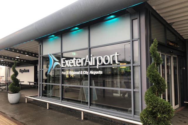 Exeter Airport was closed and flights grounded after heavy rain flooded the airport terminal (Claire Hayhust/PA)