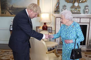 Queen Elizabeth II welcoming the newly-elected leader of the Conservative party Boris Johnson during an audience in Buckingham Palace (Victoria Jones/PA)