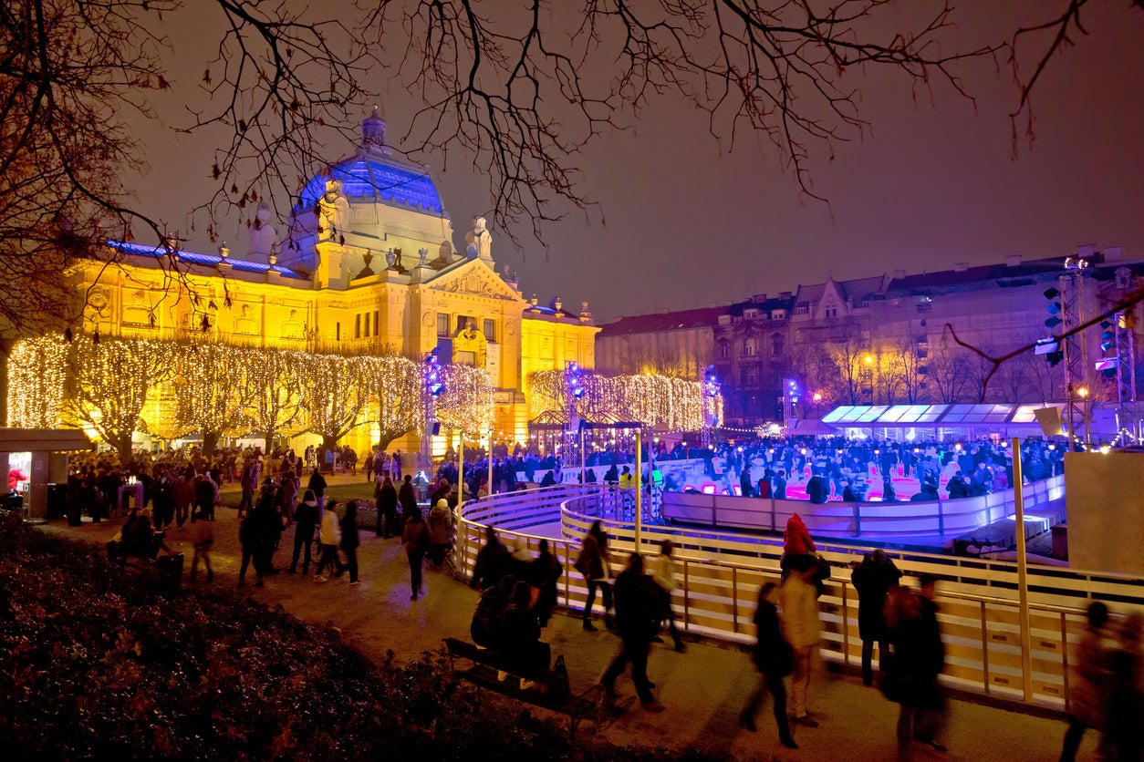 A principal atração de Natal de Zagreb é o Ice Park