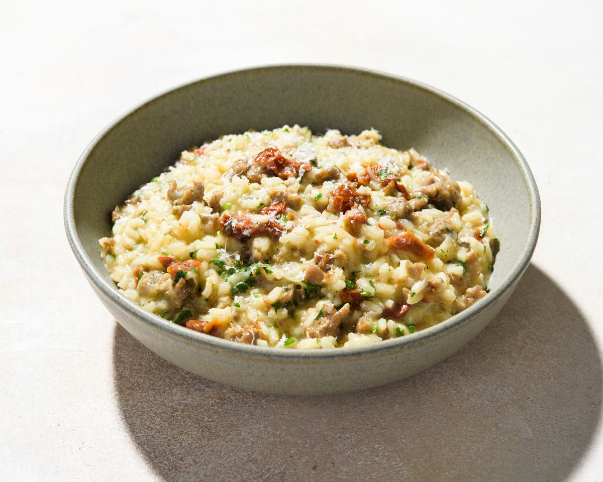 Sausage and sun-dried tomato risotto doesn’t require all that extra ...
