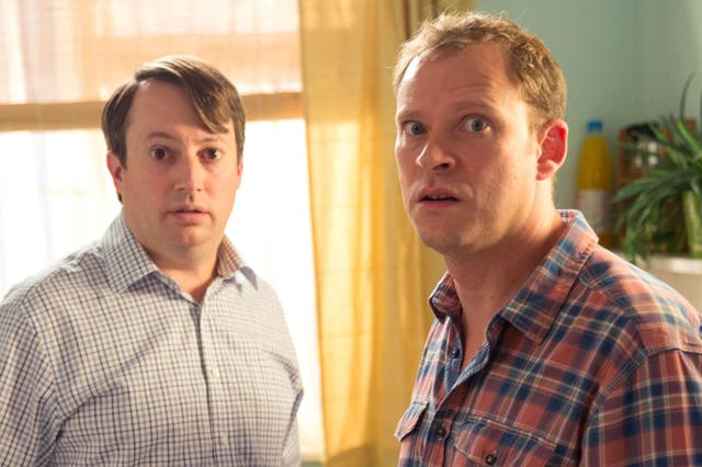 <p>‘It was our big break’: Robert Webb and David Mitchell in ‘Peep Show’</p>