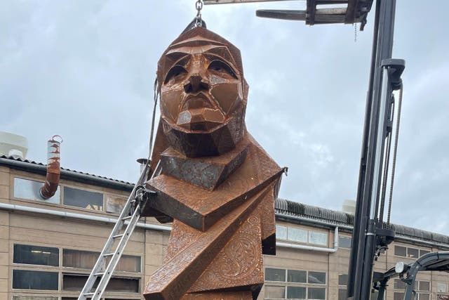 Renowned sculptor Luke Perry’s latest piece, Strength of the Hijab (Phil Barnett/PA)