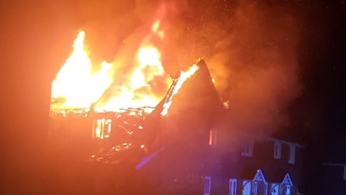 Dorset house engulfed in flames after lightning strikes during thunderstorm