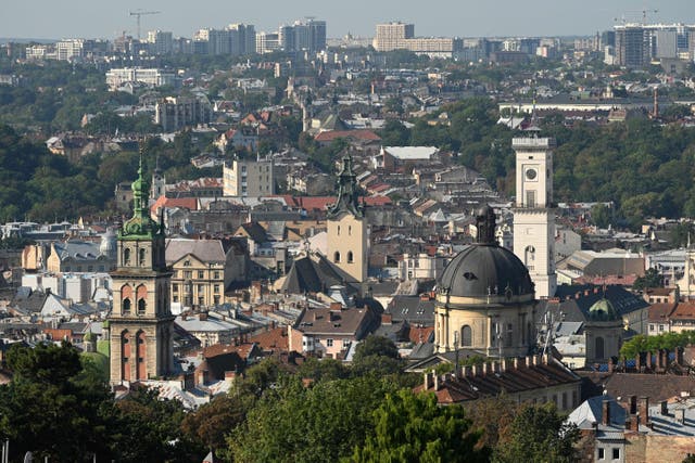 <p>The city centre of the western Ukrainian city of Lviv</p>