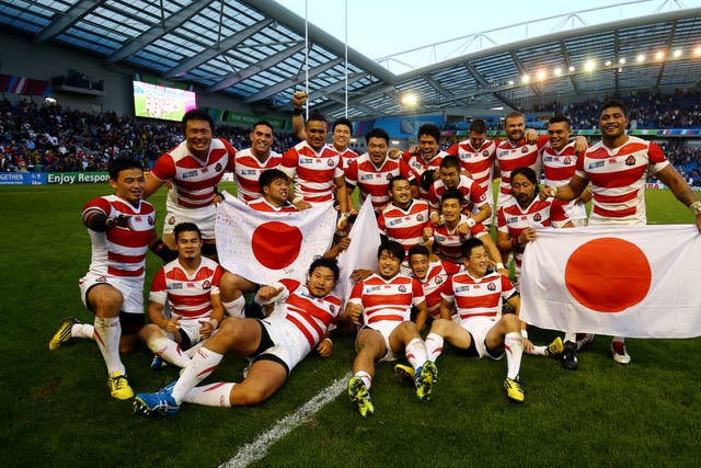 Japan sprung a major surprise with victory over two-time World Champions South Africa (Gareth Fuller/PA)