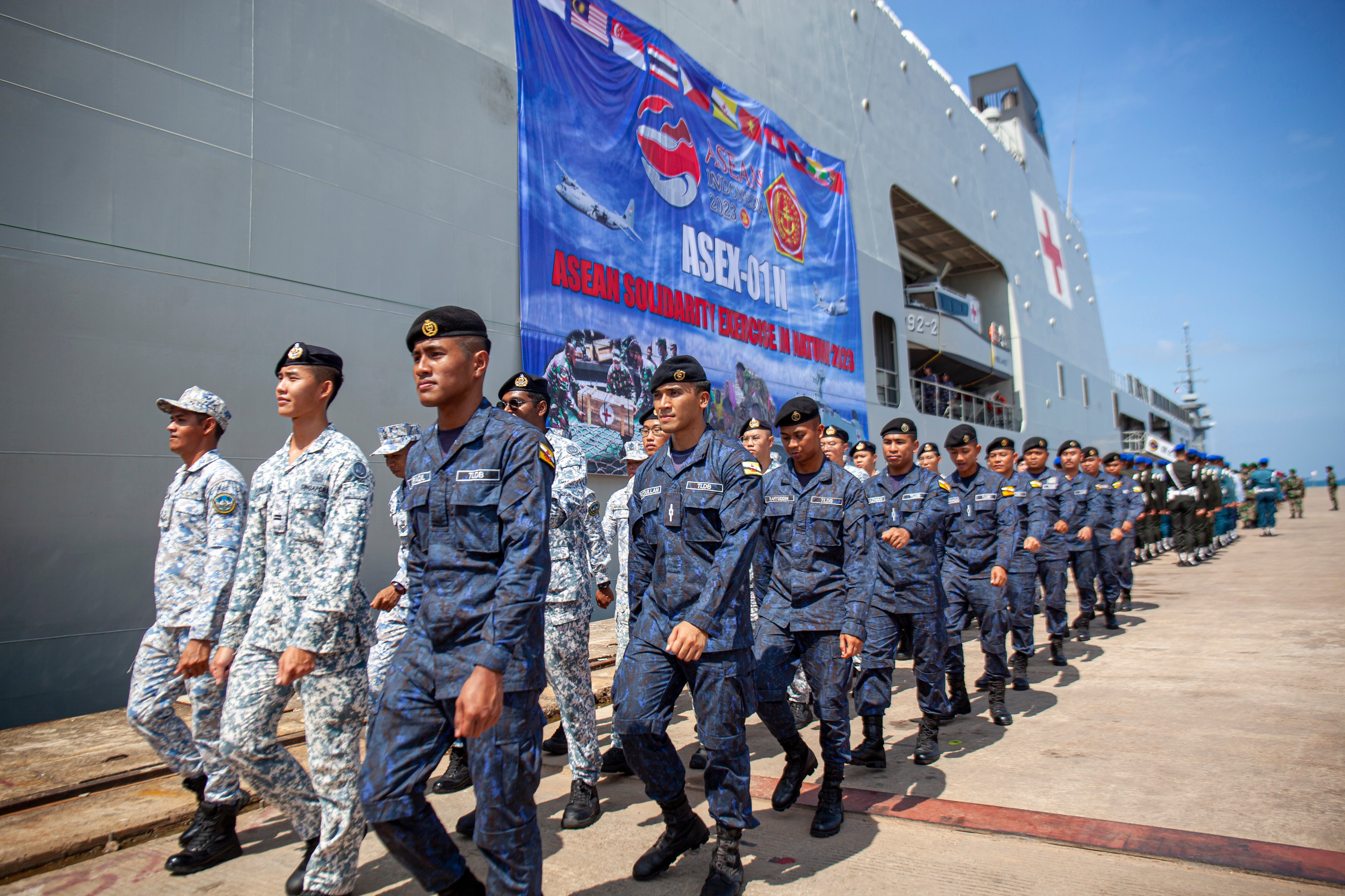 Southeast Asia nations hold first joint navy drills near disputed