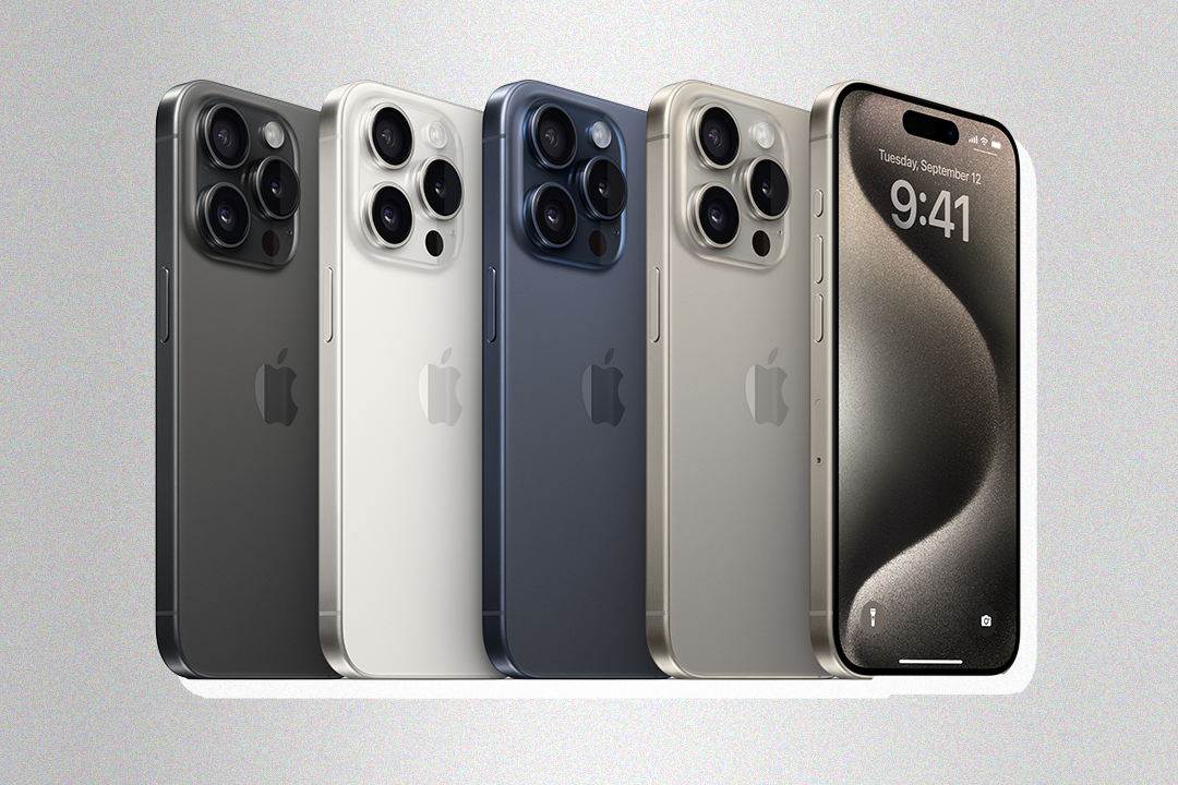 <p>The phones are available in four colours: natural titanium, white titanium, black titanium and blue titanium </p>
