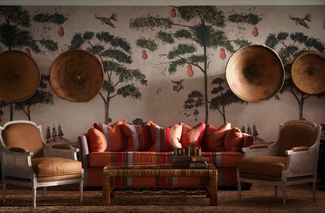 <p>Mythical Land is among the wallpaper designs being launched by Andrew Martin at the London Design Festival </p>