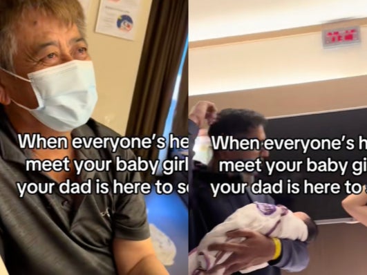 New mother shares loving moment between her dad and his baby girl The Independent
