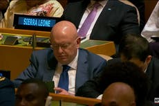Russia’s UN ambassador plays on phone as Biden addresses Assembly