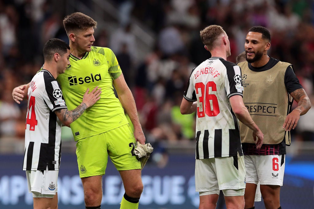 <p>Nick Pope kept a clean sheet as Newcastle hung on in the San Siro </p>