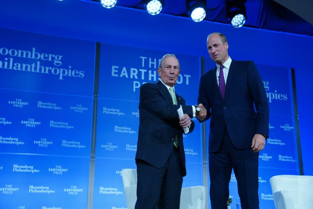 The Prince of Wales with Michael Bloomberg at The Earthshot Prize Innovation Summit (Peter Byrne/PA)