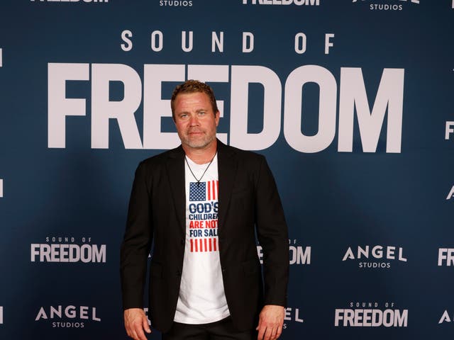 <p>Tim Ballard attends the premiere of "Sound of Freedom" on June 28, 2023 in Vineyard, Utah</p>