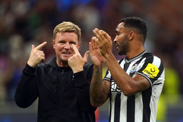 Newcastle head coach Eddie Howe is convinced his side’s first Champions League point at AC Milan could be an important one (Owen Humphreys/PA)