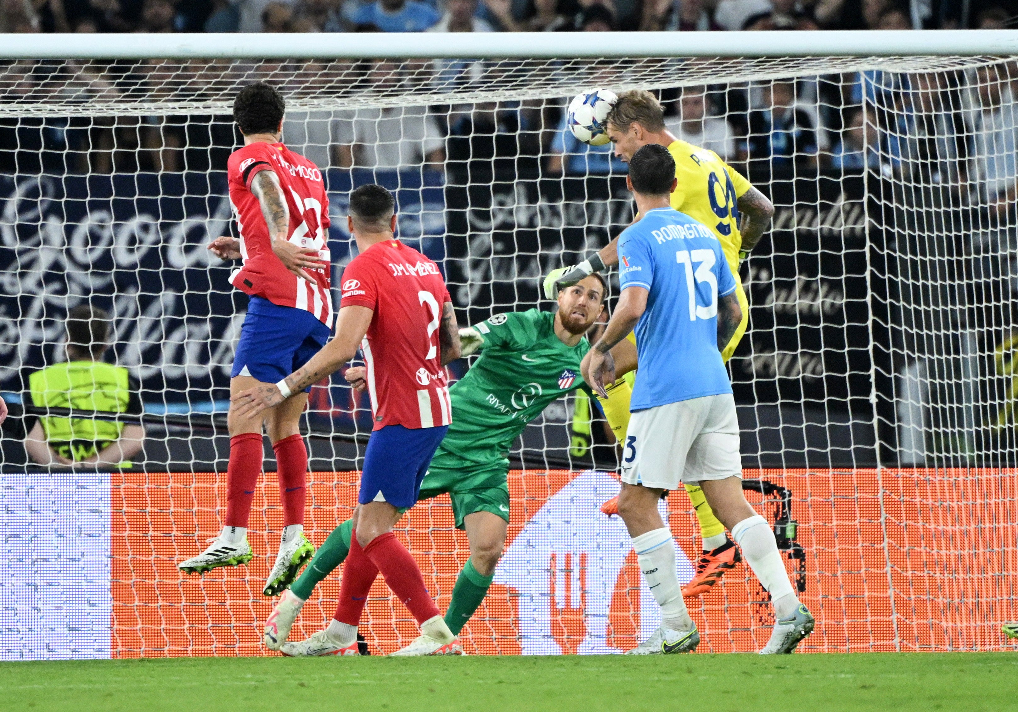<p>Ivan Provedel rises to score for Lazio </p>