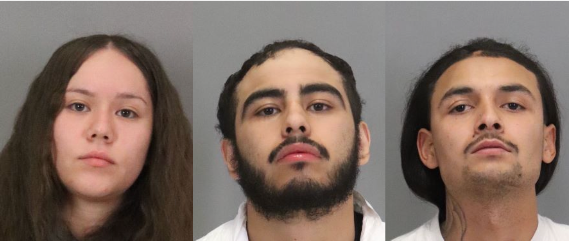 Three suspects were arrested after a June dognapping: Alyssa Castro, Isaac Ortiz (middle), Jesse Saavedra (right)