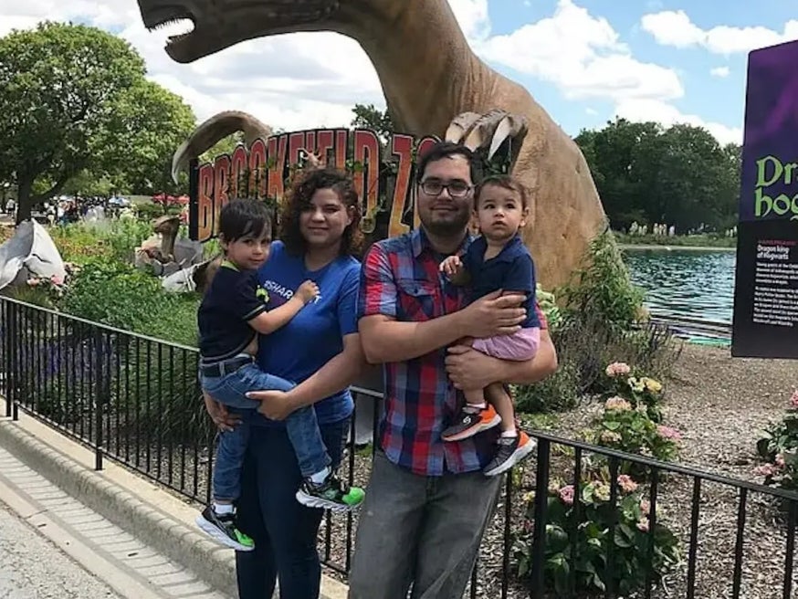 Alberto Rolon, 38, and Zoraida Bartolomei, 32, and their two sons aged 7, and 9, along with their three dogs, were all shot and killed in their home in Illinois