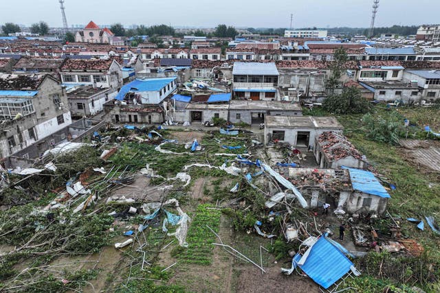 <p>Tornado leaves a trail of destruction in China</p>